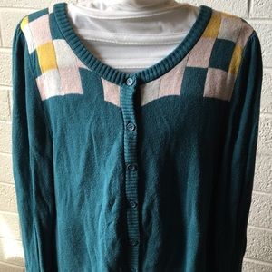 ModCloth teal square cardigan